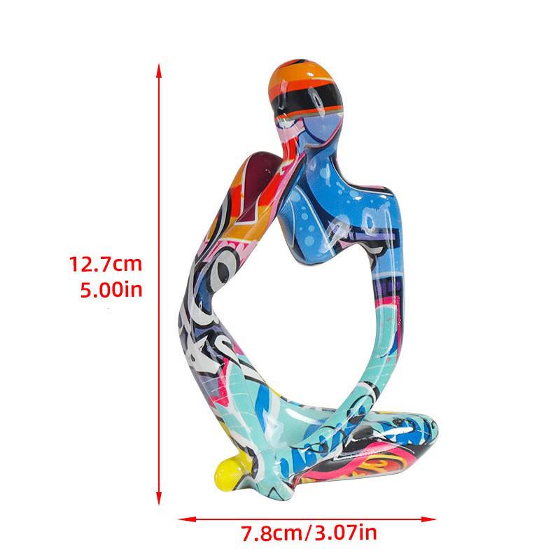 Nordic Sandstone Thinker Figurine: Abstract Art Decoration for Living Room or TV Cabinet.