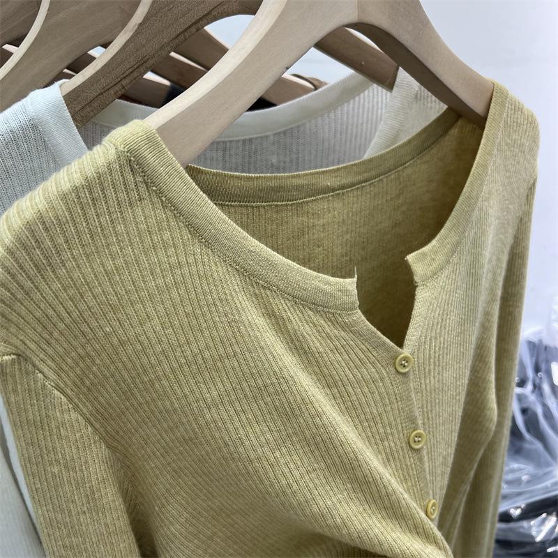 2024 Women's Lightweight Wool Knit Cardigan: Soft, Long Sleeve Sun Protection for Spring/Summer