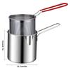 Kitchen Fryer with Strainer & Food Tongs Stainless Steel Tempura Small Deep Frying Pan Deep Fryer Pot for Kitchen Fried Chicken