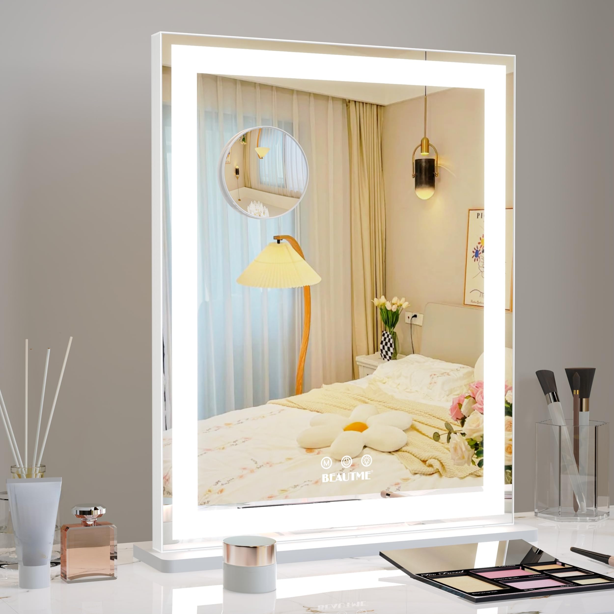 

BEAUTME Актрисное гримерное зеркало с настольной голливудской трехцветной подсветкой 10x Белый x 100 x 497 Зеркало, Свет, Зеркало, Зеркало, Режимы, Яркость, белый