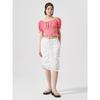 Shirring Detail Skirt White (114727Ay21)