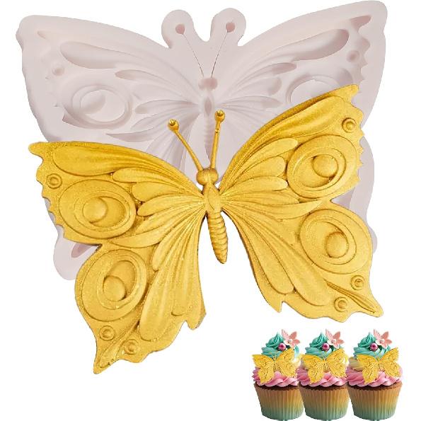 1 Pcs Exquisite Butterfly Fondant Moldfor Cake Decoration, Butterfly Chocolate Silicone Mold Surface Non-Stick Easy to Demould, for Baking Candy