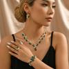 Set di Gioielli in Cristallo Placcato Oro Collana con Ciondolo a Goccia Collana Bracciale Orecchini Festa Serale