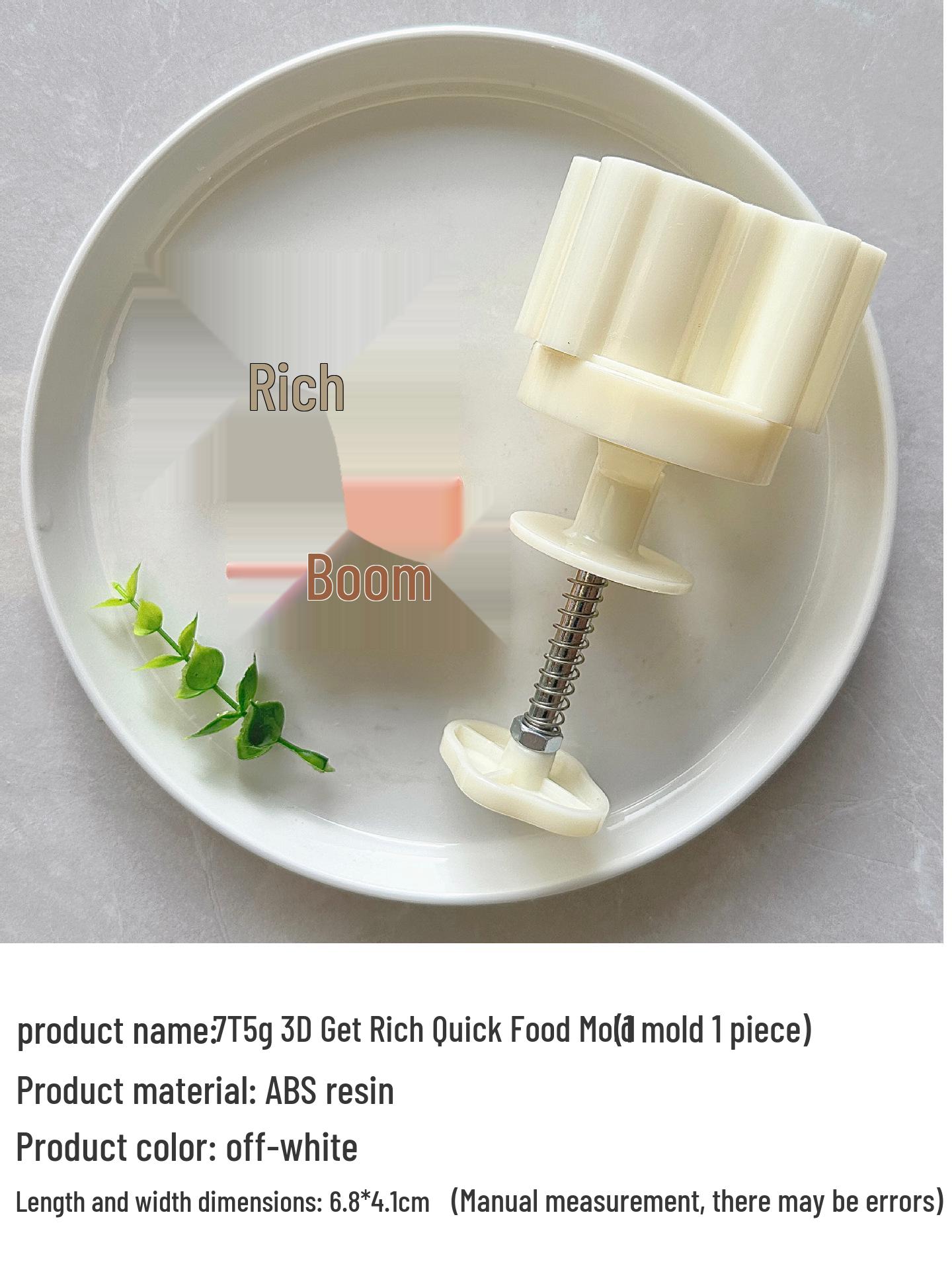 3D Character Mooncake & Mung Bean Cake Mold Set (50/75g) - Wealthy Rich Hand-Pressed Design