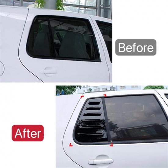 Rear Window Louver Shutter Compatible with Volkswagen Golf 4 MK4 1997-2006 Side Air Vents Shutter Cover Trim Exterior Accessories(Carbon Fiber