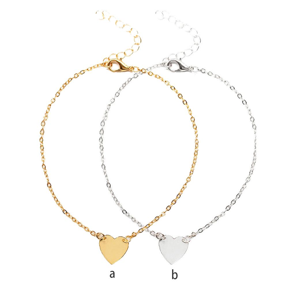 Ankle Bracelets Heart-shaped Aesthetic Jewelry Bohemian Simple Style Ornaments Fashion Accessory Beach Gifts Anklets for Women