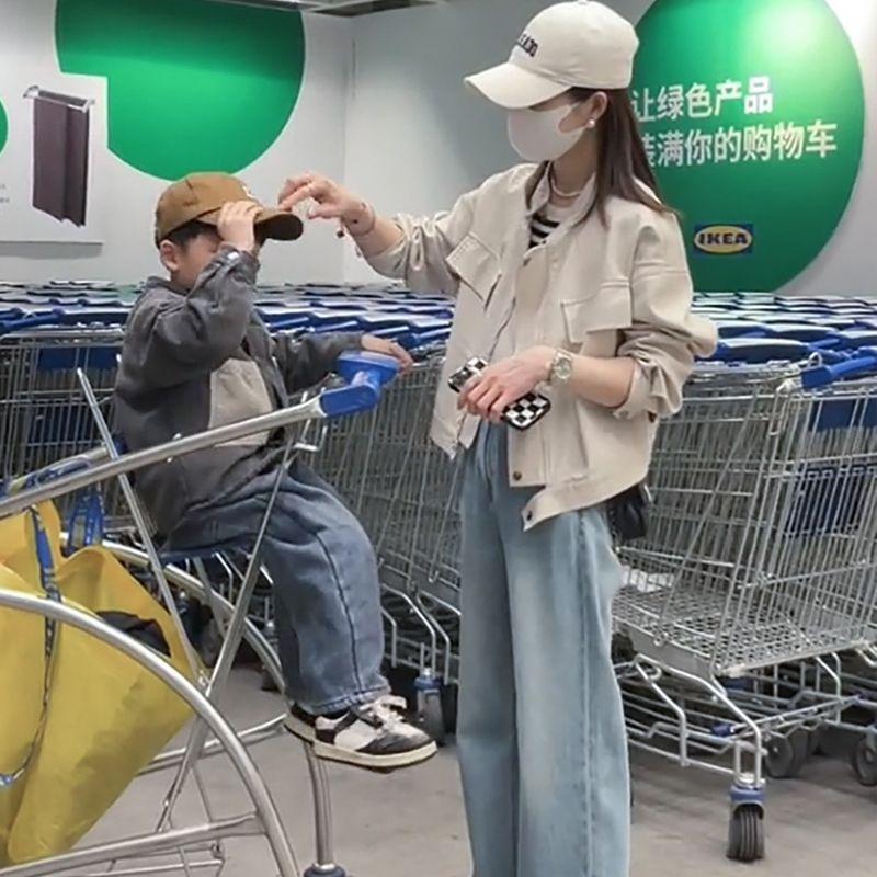 Ležérní volný střih dámská jarní podzimní PU kožená moto bunda módní krátký kabát