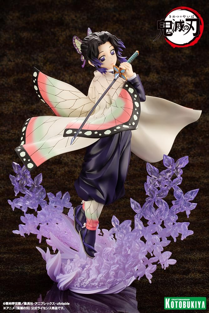 Kotobukiya Demon Kimetsu No Yaiba ARTFX J Shinobu Kocho Scale PVC Painted Complete Figure Slayer 1/8