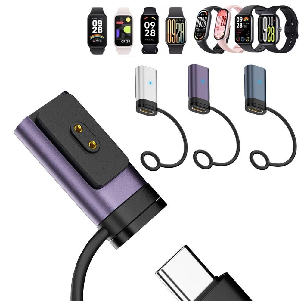 LED Göstergeli Manyetik Şarj Cihazı Dönüştürücü Akıllı Bileklik Şarj Adaptörü Xiaomi Akıllı Bileklik 8/9/10/Pro/NFC Redmi Watch 5/4/3 için
