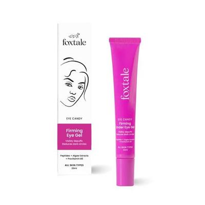 Foxtale Straffendes Augen-Gel zur Reduzierung von Augenringen, Schwellungen, Fältchen | Kühlend und für die Augen mit Peptiden, Algen, Provitamin B5 | Unisex - 20ml
