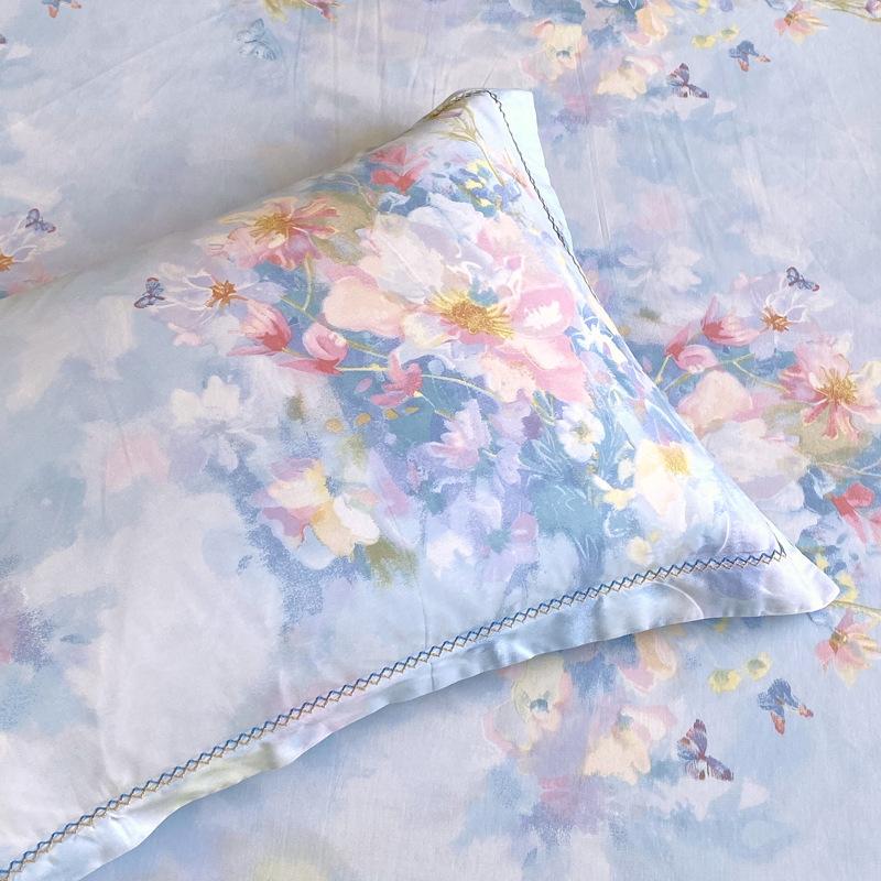 2pcs New Style Small Floral Small Fresh Ins Style Floral Washed Pillowcases One Pair Household Pillowcases