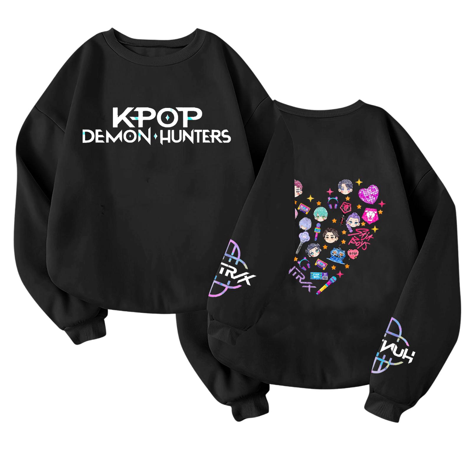 

Детский модный легкий пуловер с длинным рукавом и круглым вырезом с карманами, пуловер с принтом 100 чёрный