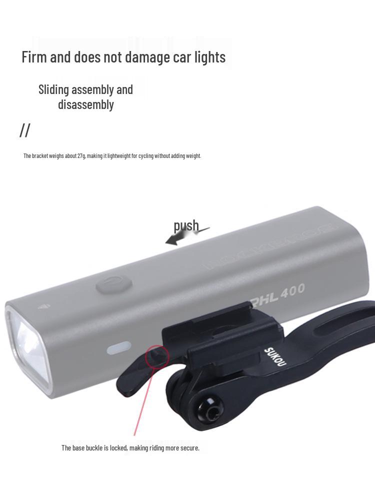 Foldable Bike Front Fork Light Mount for GoPro, Rockbros RHL400, and Brompton