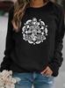 Women's Floral Print Round Neck Hoodie
