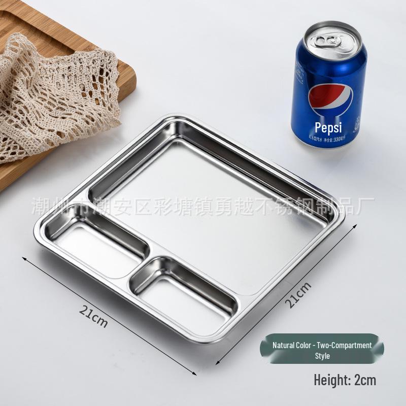 Korean Style 304 Stainless Steel Multi-purpose Compartment Plate 304 Stainless Steel