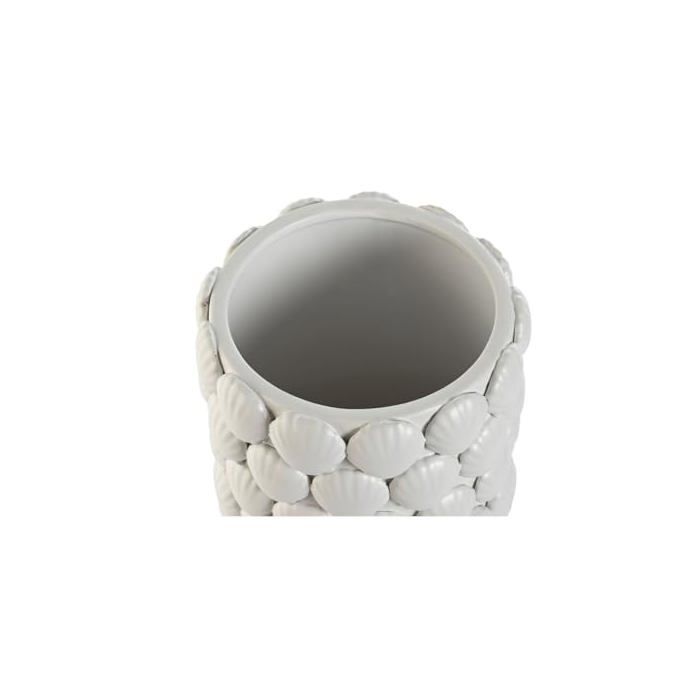 Mediterranean Stoneware Vase - Home ESPRIT - White - 16.5x16.5x38.5 Cm - Multicolor - Interior Decoration