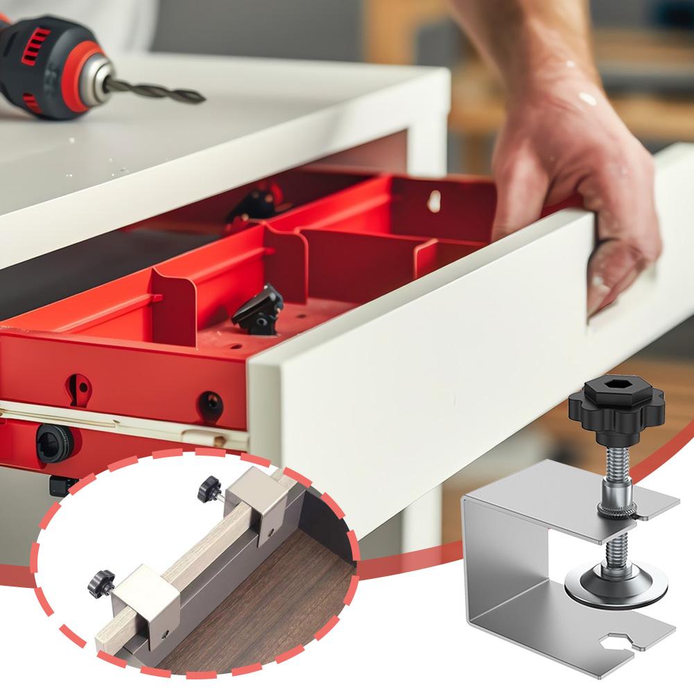 1/2 PCS Woodworking Jig Cabinet Tool Stainless Steel Drawer Panel Clips Drawer Fixing Clips for Woodworking Craft Repair