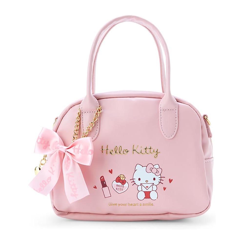 Sanrio Hello Kitty Mini Boston Bag with Shoulder Strap 19x7x14.5cm Faux Leather