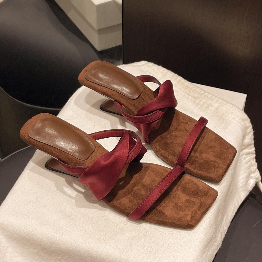 High-end French wedge heels cool slippers fairy wear 22 years of new summer temperament high heels sandals