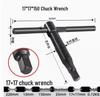 Vertical Lathe Chuck Wrench Key & Square Tool Holder - Extended Hardened (Sizes: 8, 10, 12, 13, 14, 17, 19)