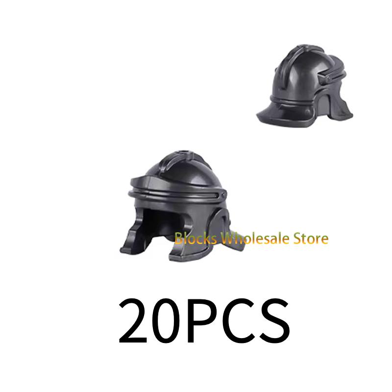 Medieval Military Castle Knight Building Blocks - King Figures with Helmet Armor and Weapon Accessories