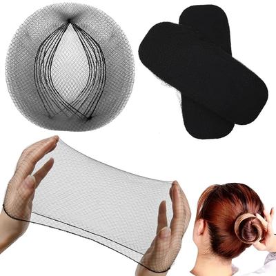 Hair Bun Nets for Women 1/10Pcs Wholesale Black Nylon Wigs Net for Packing Long Hair Black Mesh Professional Styling Hairnets