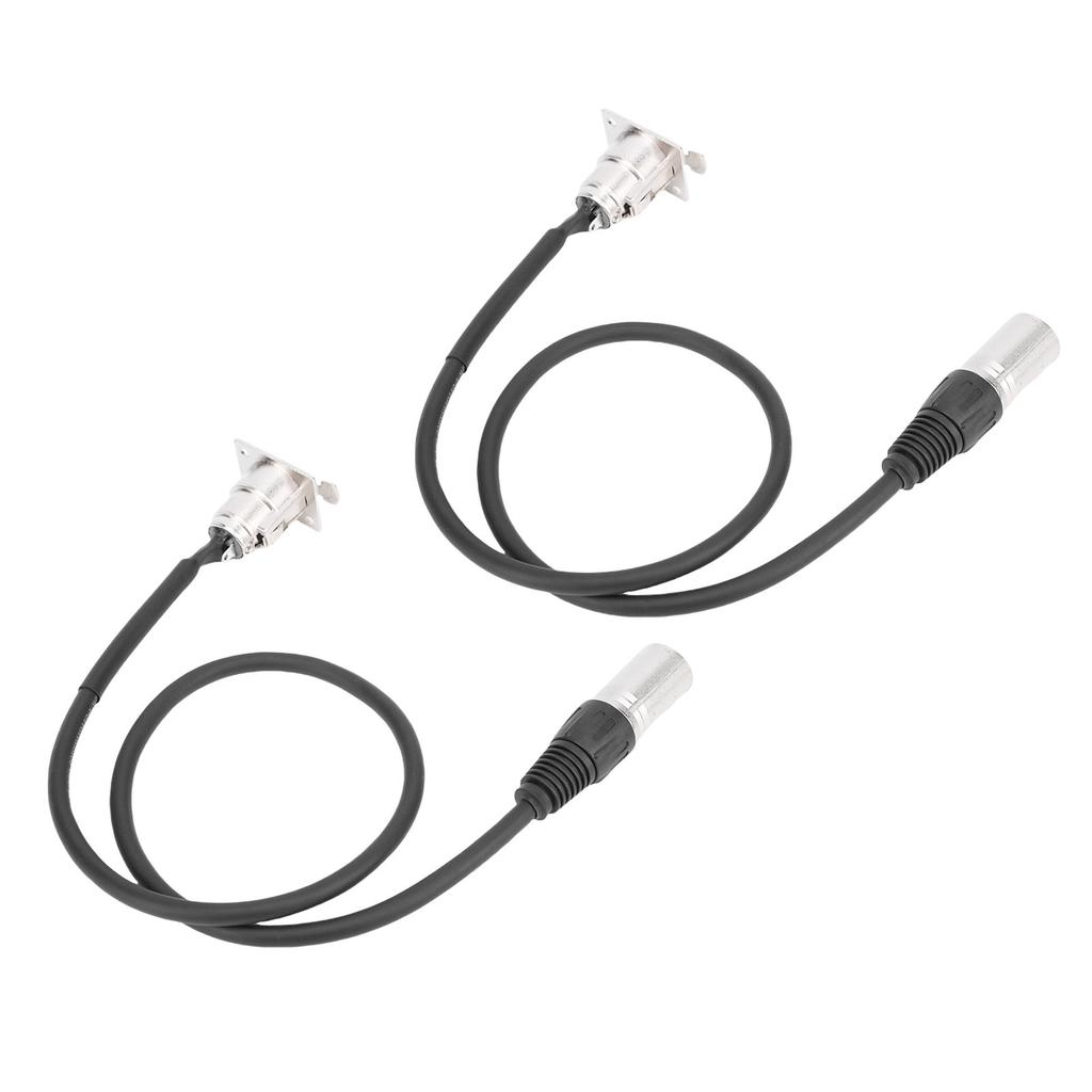 2 Pcs XLR Pass Through Cable No Solder D Type XLR Cable Mic Feed Pass Thru Converter for Stage Box Patch Panel Floor Box