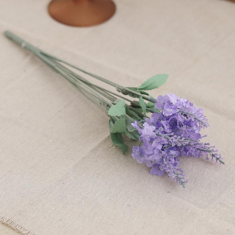 Umělá květina Hedvábí Fialová Levandule Domácí Venkovní Zahrada Dekorace Kytice Falešná Svatba Vánoční Den Party Doplňky