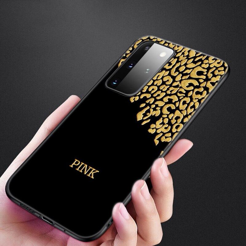 Custodia per telefono con stampa Leopard Love per Samsung Galaxy S22 Pro S21 S20 Ultra FE S10 Lite 5G S10E S9 S8 Plus Cover nera in TPU morbido