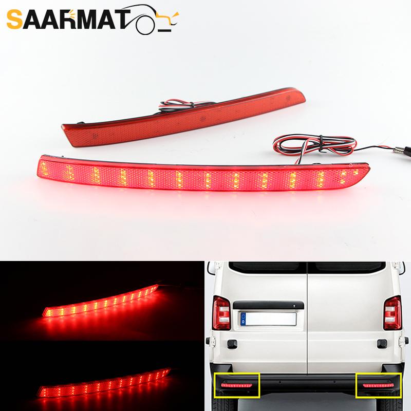 

2PCS For VW Transporter T5 Red LED Rear Bumper Reflector Light Caravelle / Multivan (Pre-facelift) 12-16 Fog Lamp Running Lights
