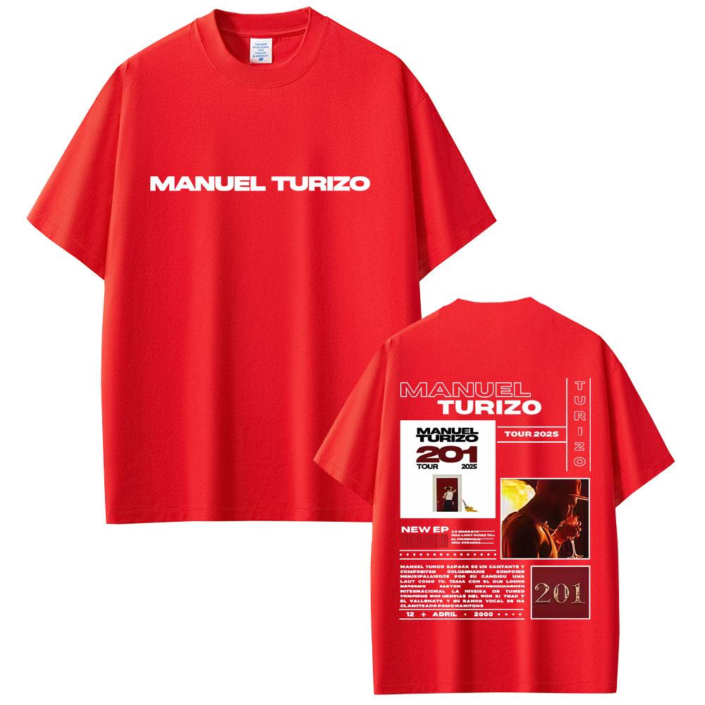2025 Summer Rapper Manuel Turizo 201 Tour 2025 Men Women Hip Hop Fashion Pop Music Tshirts 100 Pure Cotton Printed Tshirt