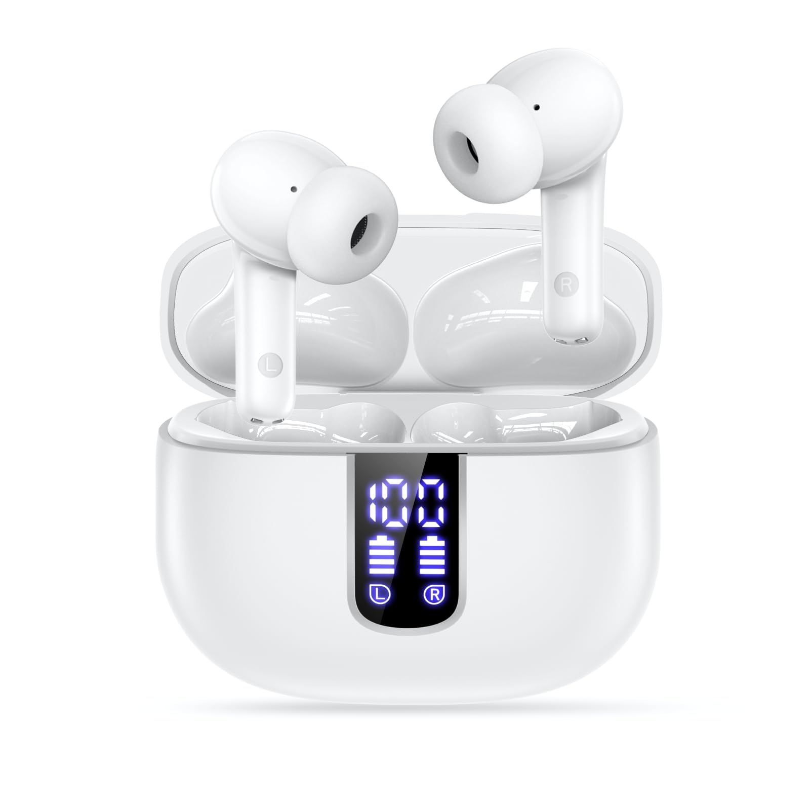 

Беспроводная связь Bluetooth Bluetooth мгновенное подключение при открытии беспроводных светодиодных HiFi-наушников со звуком Deep Fast, белые наушники, наушники, 5.3