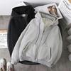 2024 Unisex Plush Thick Hooded Zipper Cardigan: All-Match Korean Style Jacket for Autumn and Winter