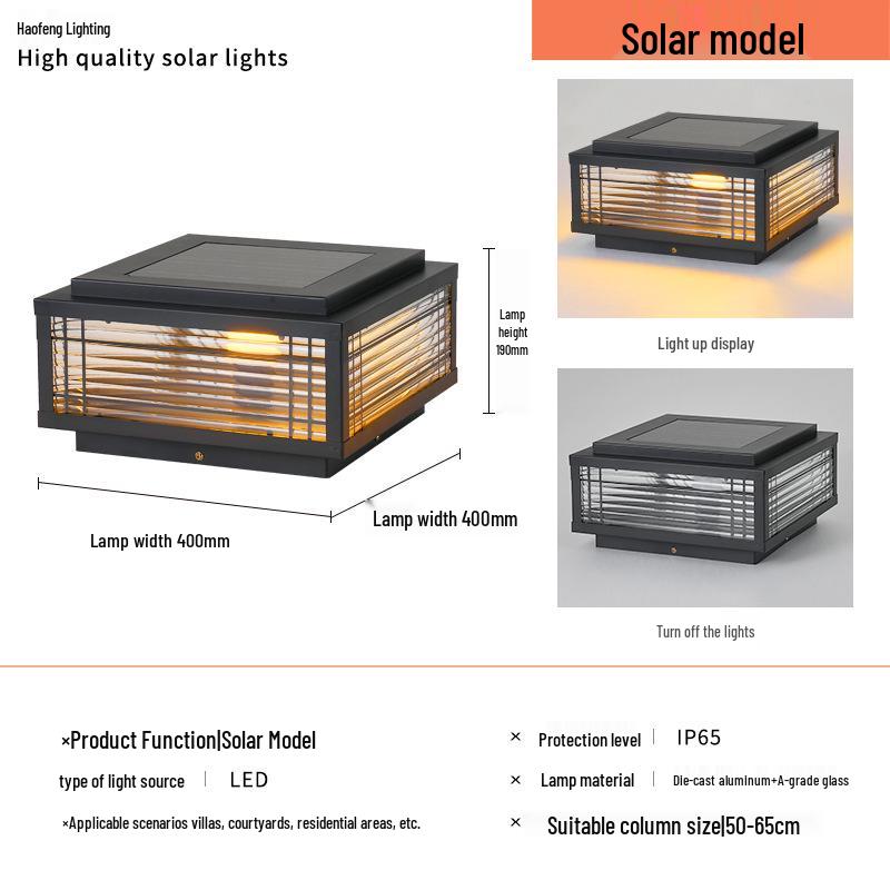 Cross Park Solar Wall Lamp for Outdoor Villa and Courtyard Gates