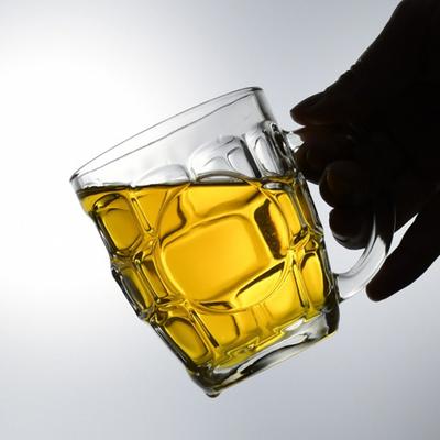 260ml Bierkrüge Glasbecher für Bar Haushalt Restaurant Kreative Gläser Trinken mit Henkel Whiskeyglas Transparent Saftbecher