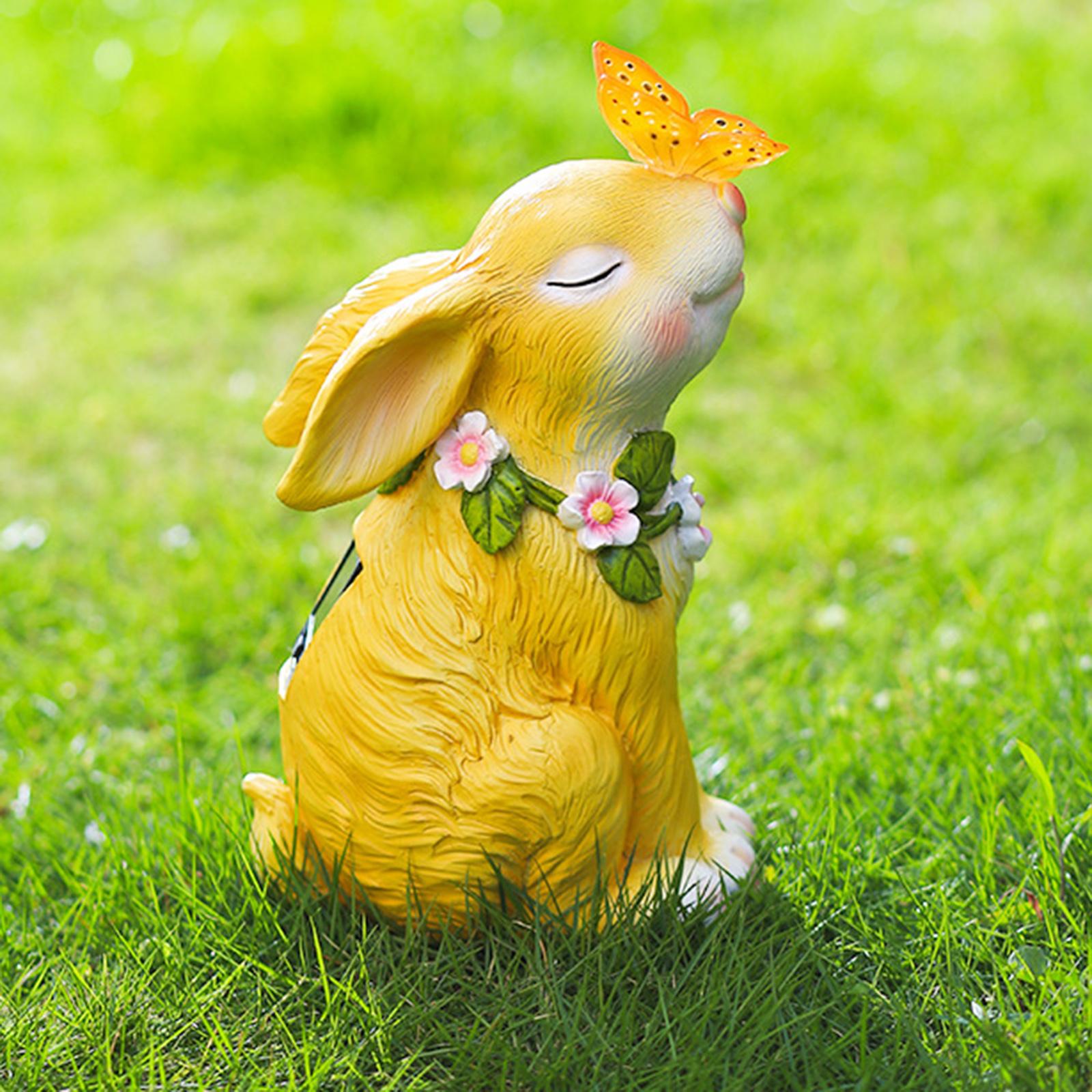 

Solar Powered Garden Statue Light Adorable Figurine Housewarming Gift жовтий
