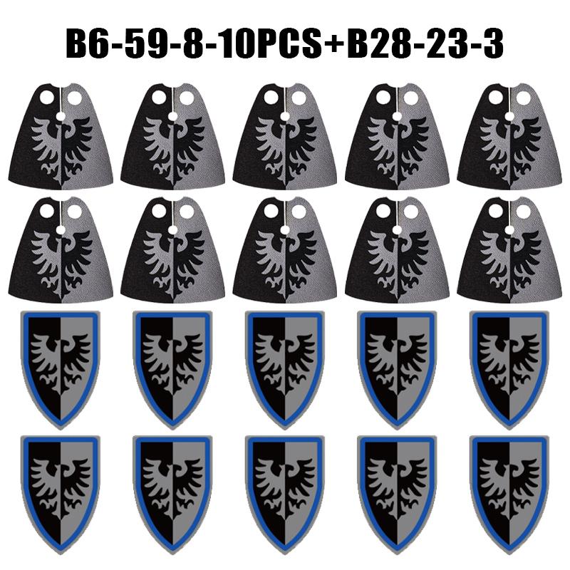 Medieval Castle Wolf Shield Building Blocks Military Knight Dragon Warrior Soldier Figures Accessories Weapon Helmet Bricks Toys