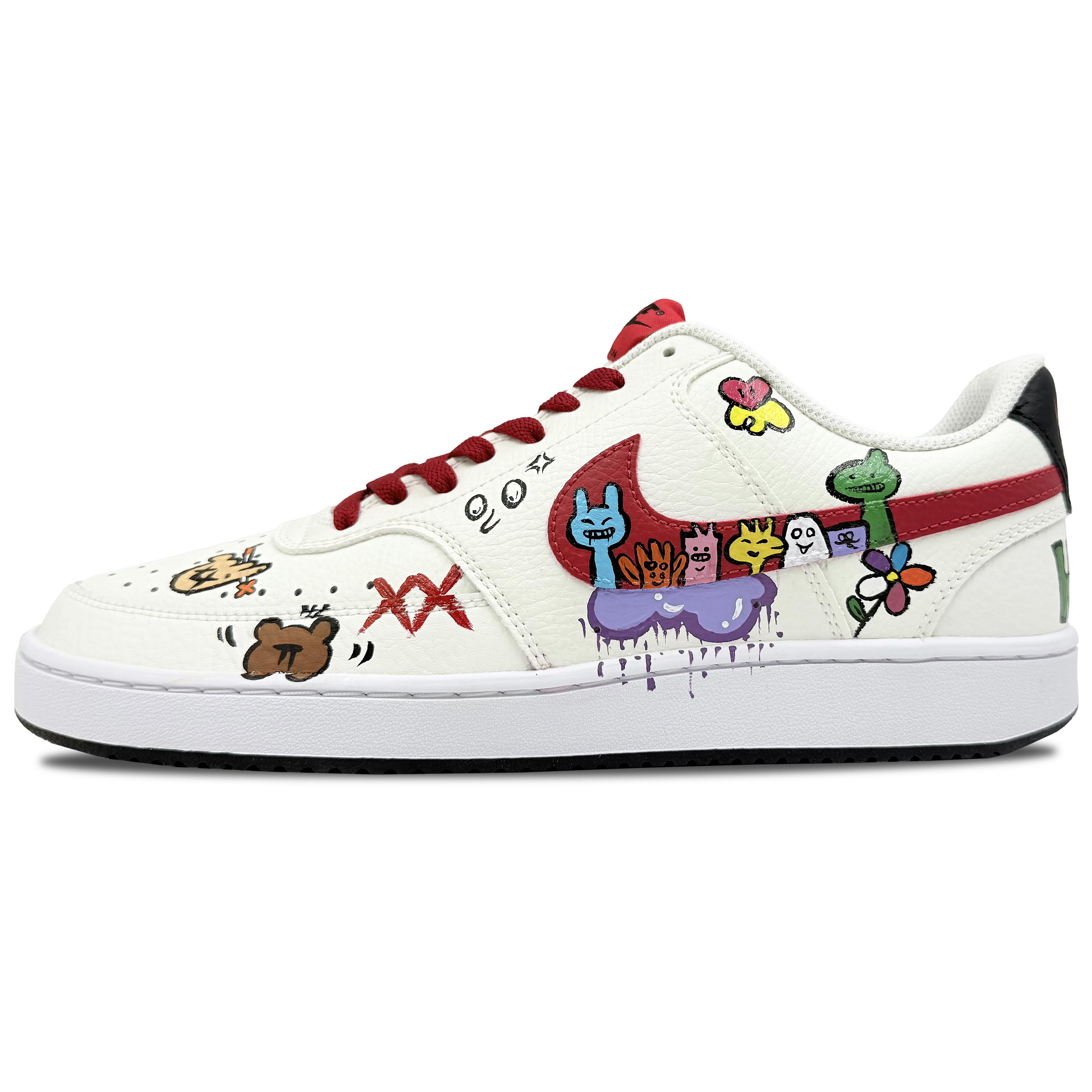 

Nike Court Vision 1 Balance Height Increasing Balance Height Increasing Low top Skateboard Shoes Men s Black White Red DM1187-101(Team302-) 44.5