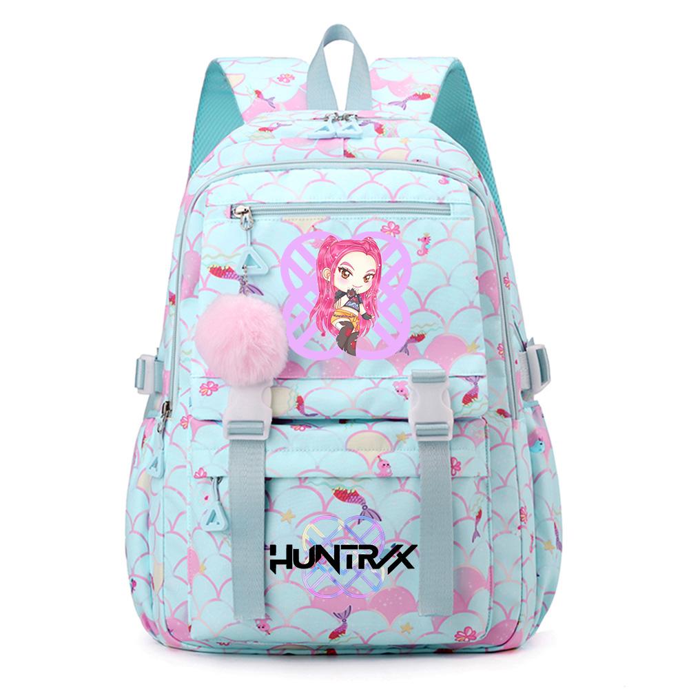 Anime K-Pop Demon Hunters Printed Backpack Large Capacity Bookbag Student Boy Girl Schoolbag Outdoor Large Capacity Waterproof Laptop Travel Bag