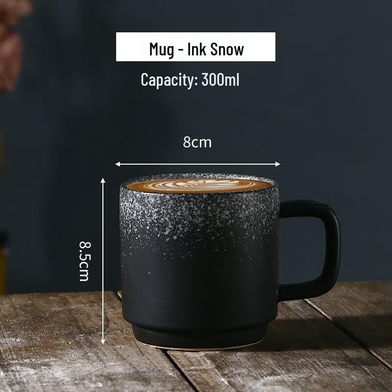 Qiwei Japanese-Style Ceramic Latte Art Coffee Cup Set