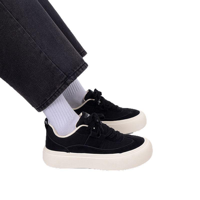Global thick baseplate shoes men's ZHQ68220N spring student black men's shoes trendy versatile heightening men's casual shoes