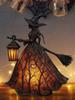 Halloween Decorations Indoor Halloween Witch Lamp Gothic Witch Decoration Unique Witch Statue Table Lamp for Halloween and Gift