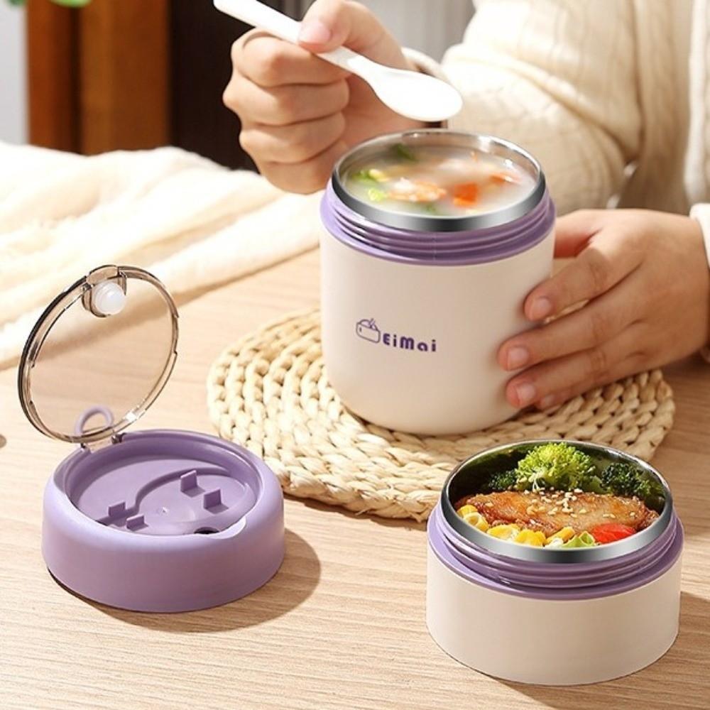 680ml Thermal Lunch Box with Spoon Thermal Jar Food Container Insulated Food Container  Home Use