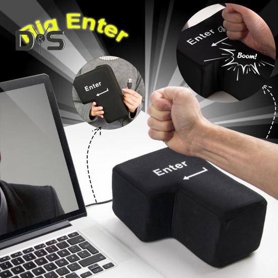 Buton de intrare mare, alimentat prin USB, pentru ameliorarea stresului, cheie de intrare mare, jucărie, buton de introducere ergonomic, pernă, burete, decorare pentru birou