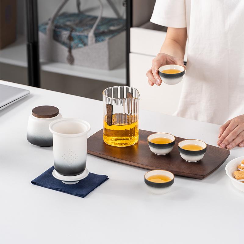 Creative Express Cup One Pot Four Cups Kung Fu Travel Tea Set Portable Holiday Gifts Souvenir Practical Gifts