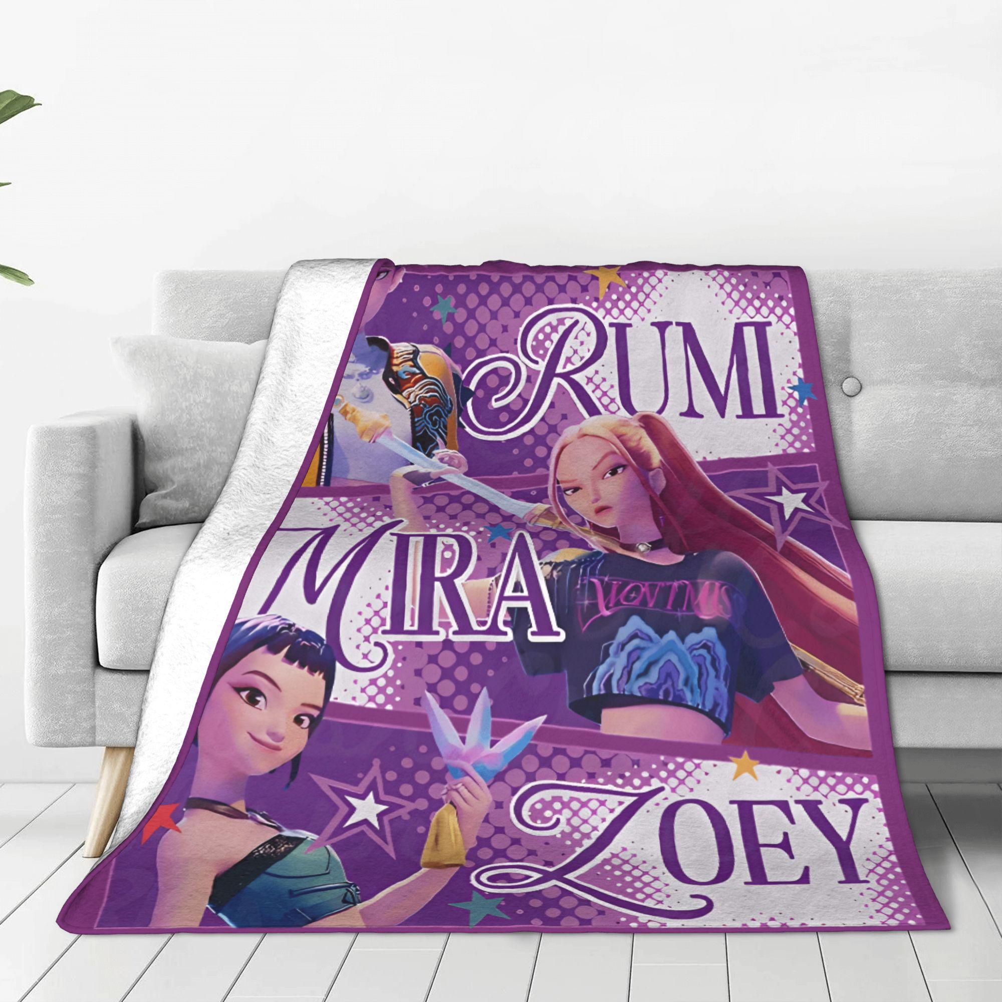 

Kpop Demon Hunters Flannel Blanket Winter Super Warm Throw Blanket for Boy Girl Couch Chair Funny Bedspread Sofa Bed Cover 102x127xm