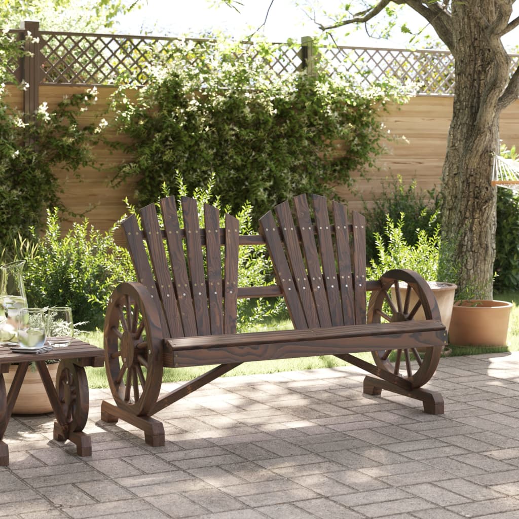 Vidaxl 2-Seater Adirondack Garden Chair, Solid Fir Wood