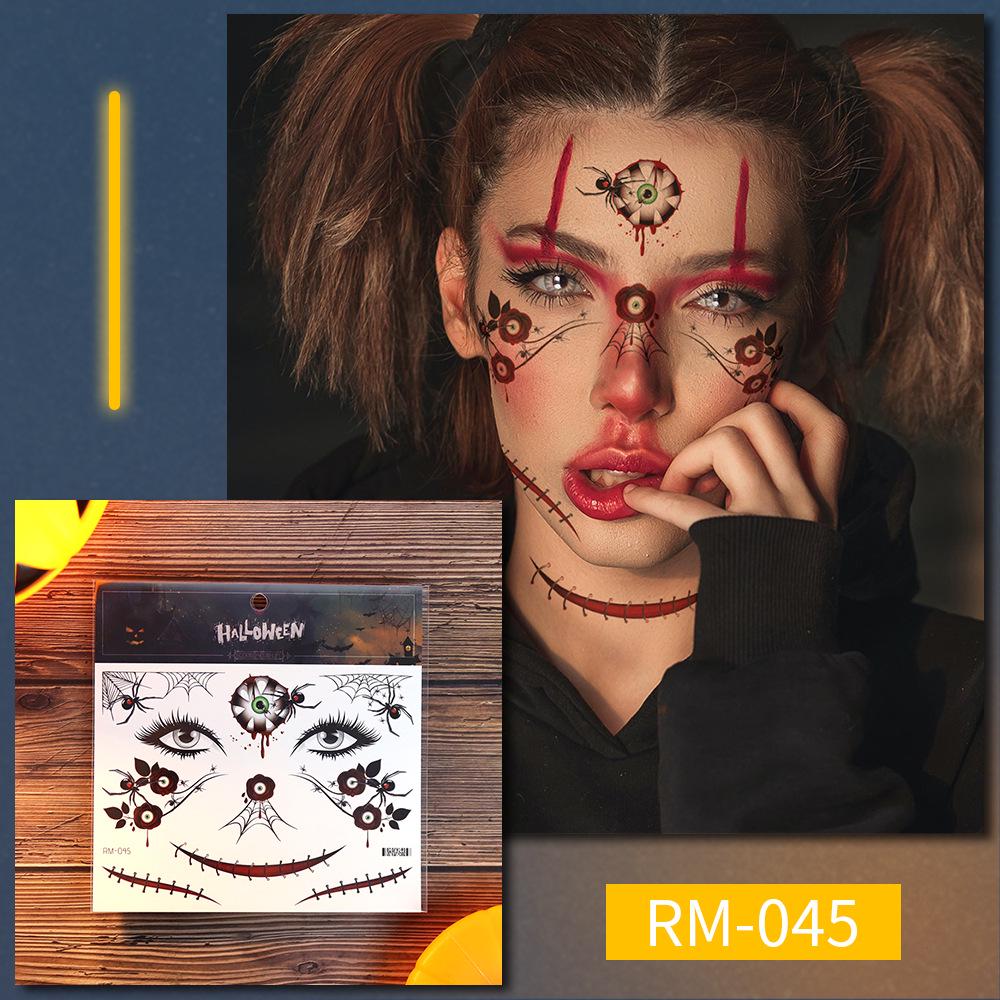 Realistic Halloween Scar Face Tattoo Stickers - Waterproof Makeup Terror Stickers