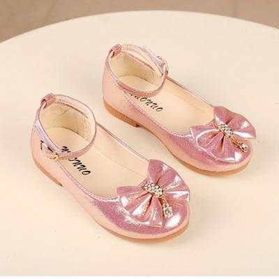 Children Toddler Girl Fashion Soild Bowknot Dance Quality Princess Shoes