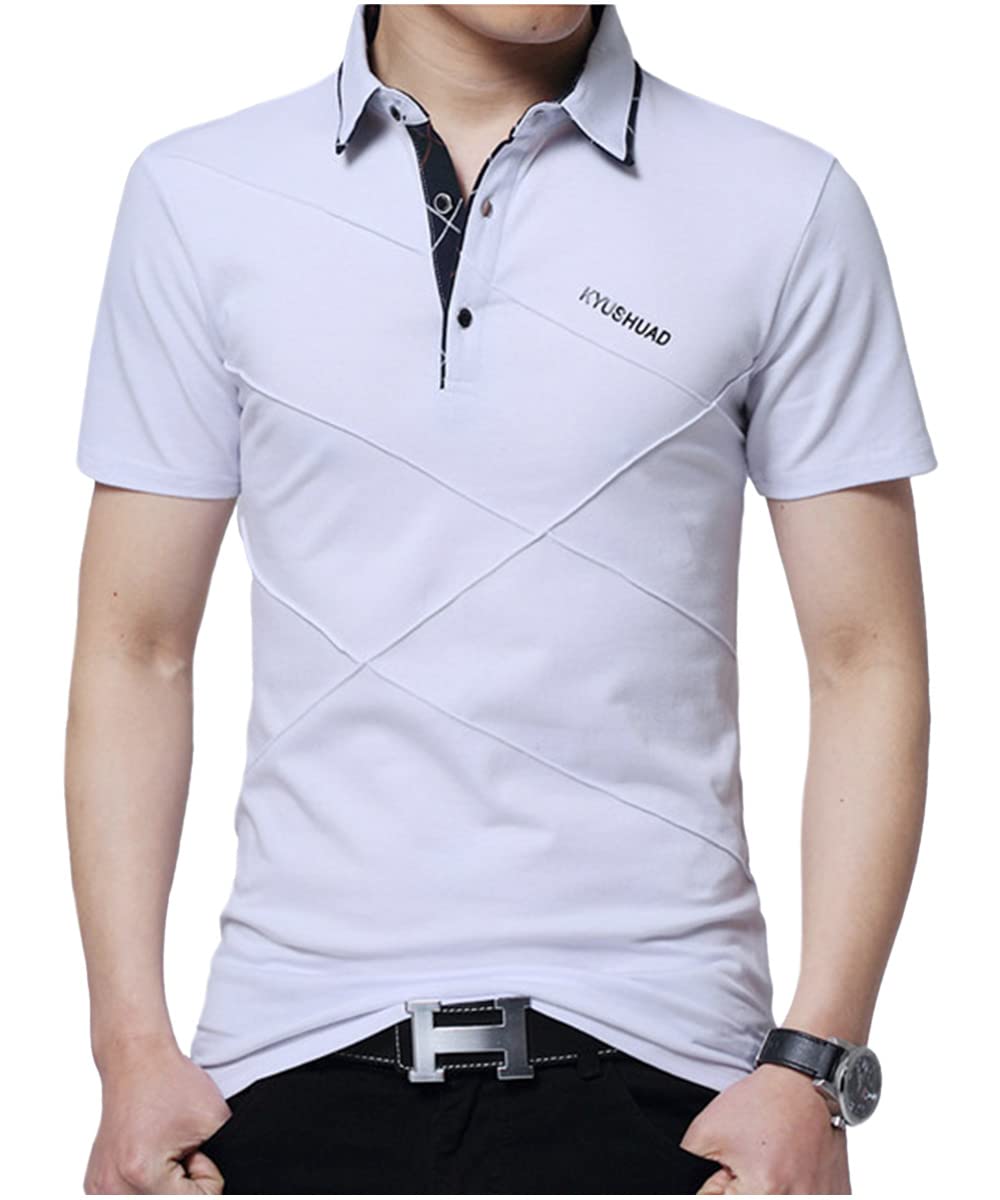 

Поло с коротким рукавом большого размера [three Joy] Мужская рубашка, рубашка, топы, гольф, белый